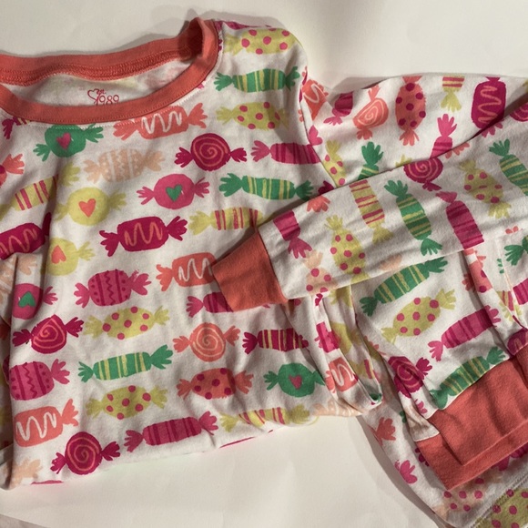 2PC The Children’s Place Snug fitting Wrapped Candy Pajamas Girls 8 - Picture 7 of 9